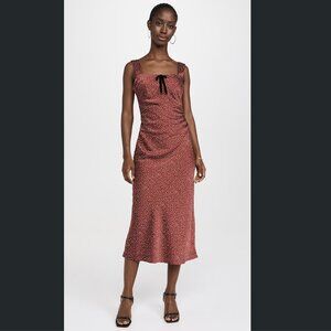 NWT Wayf ruched midi dress sz S in red